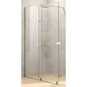 HÜPPE XTENSA PURE sprchové dveře 120x200 cm, posuvné, levé, stříbrná pololesklá/sklo čiré