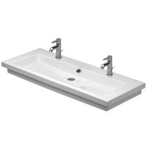 DURAVIT 2ND FLOOR umyvadlo 120 cm, se 2 otvory pro baterie a přepadem, WonderGliss