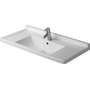 DURAVIT STARCK 3 umyvadlo 85 cm, s otvorem pro baterii a přepadem, WonderGliss