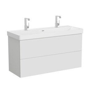 VITRA METROPOLE PURE skříňka s dvojumyvadlem 120x67,5x47 cm, 2 zásuvky, s osvětlením, matná světle šedá