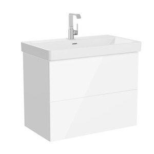 VITRA METROPOLE PURE skříňka s umyvadlem 80x67,5x47 cm, 2 zásuvky, s osvětlením, lesklá bílá