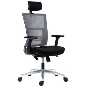 ANTARES kancelářská židle NEXT PDH, šedá síťovina, černá látka