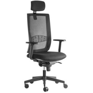 ALBA kancelářská židle KENT síť s 3D PDH a područkami, BLACK 27