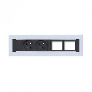 OFFICE PRO Konfigurovatelný pevný panel, 2x el. zásuvka, 2x volný slot pro 2 až 4 konektory - KPP 4