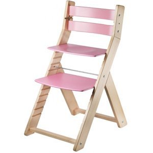 WOOD PARTNER Rostoucí židle SANDY natur/ růžová