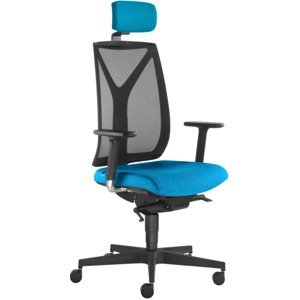 LD SEATING Kancelářská židle LEAF 503-SYS s podhlavníkem, modro-černá