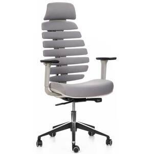 MERCURY kancelářská židle FISH BONES PDH šedý plast, 26-64 šedá, 3D područky - vzorkový kus ROŽNOV p. R.