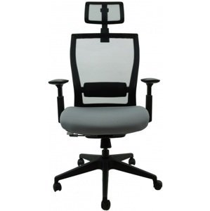 MERCURY Kancelářská židle M5 černý plast, černo-šedá, vzorkový kus PRAHA