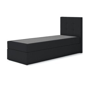Čalouněná postel DALMINE s pružinovou matrací rozměr 80x200 cm Pravá strana otvírání Černá