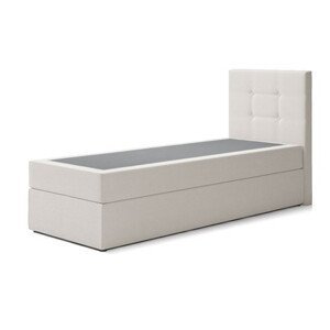 Čalouněná postel DALMINE s pružinovou matrací rozměr 80x200 cm Béžová Pravá strana otvírání