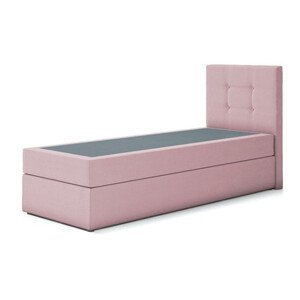 Čalouněná postel DALMINE s pružinovou matrací rozměr 80x200 cm Růžová Pravá strana otvírání