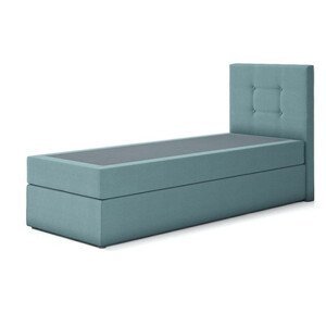 Čalouněná postel DALMINE s pružinovou matrací rozměr 80x200 cm Zelená Pravá strana otvírání