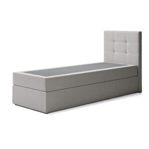 Čalouněná postel DALMINE s pružinovou matrací rozměr 90x200 cm Pravá strana otvírání Světle šedá