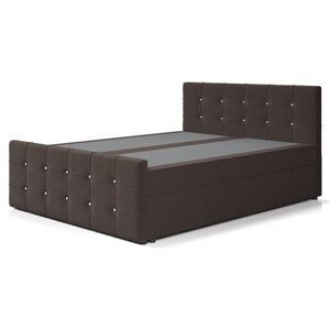 Čalouněná postel TRENTO s pružinovou matrací 180x200 cm Hnědá