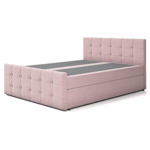 Čalouněná postel TRENTO s pružinovou matrací 180x200 cm Růžová