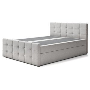 Čalouněná postel TRENTO s pružinovou matrací 180x200 cm Světle šedá