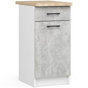 Kuchyňská skříňka OLIVIA S40 SZ1 - bílá/beton