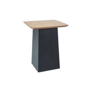 Černý příruční stolek s deskou v dekoru dub TOM