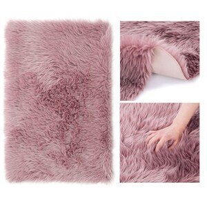 Huňatý růžový koberec DOKKA Rozměr: 75 x 120 cm