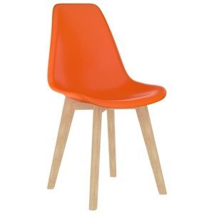Oranžová židle ALDO s bukovými nohami