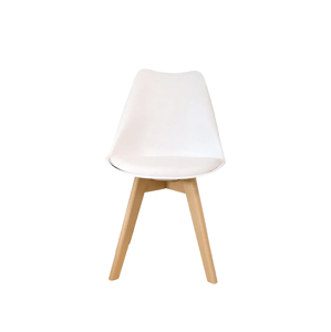 Bílá židle s dřevěnými nohami VEGAS