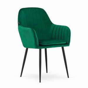 Zelená sametová židle LUGO