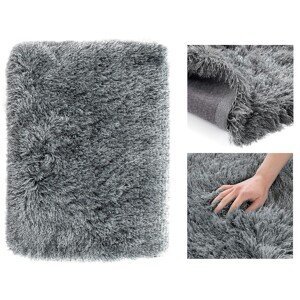 Huňatý tmavě šedý koberec FLORO 160x200 cm