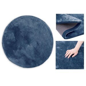 Kulatý tmavě modrý koberec MORKO 80 cm