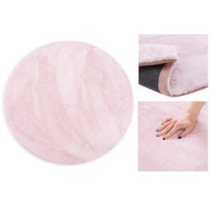 Kulatý růžový koberec MORKO 80 cm