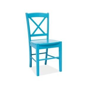 AKCE Nebesky modrá dřevěná židle CD-56 II.jakost