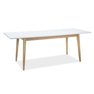 Bílý jídelní stůl CESAR 160(205)x80, rozkládací