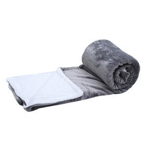 Luxusní tmavě šedá beránková deka z mikroplyše, 180 x 200 cm