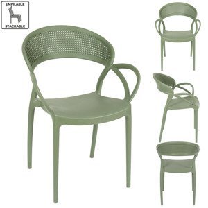 Zelená plastová židle STACK
