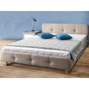 Béžová čalouněná postel AMELIA 140 x 200 cm
