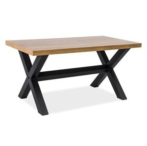 Černý konferenční stolek s dubovou deskou XAVIERO B 110x60