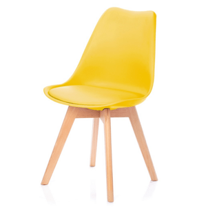 Žlutá židle BALI MARK s bukovými nohami