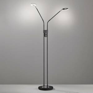 FISCHER & HONSEL LED stojací lampa Dent stmívací, CCT, 2 x 6W černá