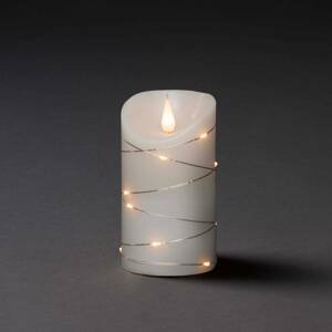 Konstsmide Christmas Vosková svíčka bílá barva světla teplá bílá Ø7,5cm
