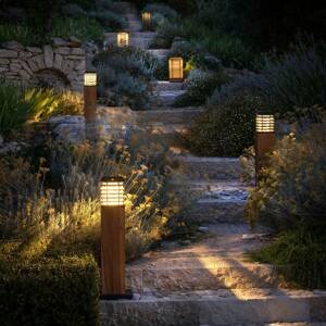 Les Jardins LED solární osvětlení cesty Tekura, teak/šedá