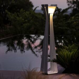 Les Jardins LED solární světlo Osmoz z hliníku, 175 cm, bílá