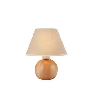 Euluna Stolní lampa Gill, dřevo přírodní/stínidlo béžové