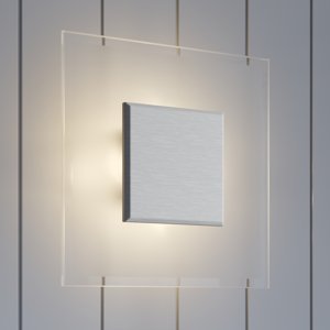 Lucande Čtvercové LED nástěnné světlo Lole ze skla