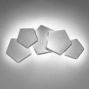 Selene LED nástěnné světlo Pleiadi stříbrné, pět zdrojů