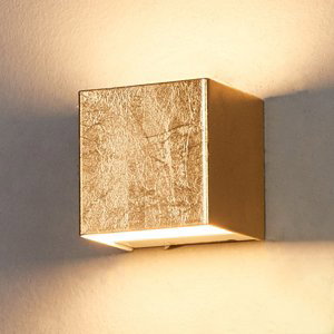 Lindby LED nástěnné svítidlo Quentin, zlaté, šířka 9 cm
