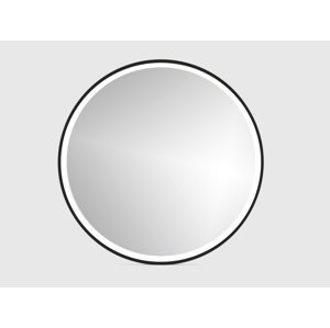In-Design Zrcadlo RoundLine premium - černý matný rám, s LED osvětlením Vypínač: S vypínačem, Průměr zrcadla (mm): 800