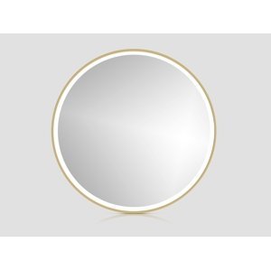 In-Design Zrcadlo RoundLine premium - zlatý matný rám, s LED osvětlením Vypínač: S vypínačem, Průměr zrcadla (mm): 1000