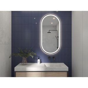 In-Design Zrcadlo OvalLine premium - černý matný rám, s  LED osvětlením Rozměry zrcadla (mm): 1000x500, Vypínač: Bez vypínače