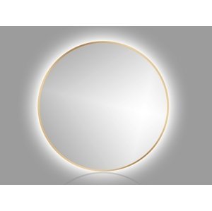 In-Design Zrcadlo RoundLine backlight - zlatý matný rám, s LED osvětlením Vypínač: S vypínačem, Průměr zrcadla (mm): 600