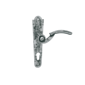 In-Design Dveřní klika Tilly rozteč 72 mm hranatá šedá Provedení štítu: PZ - fabkový klíč