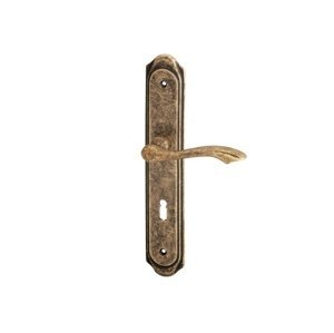 AC-T SERVIS Dveřní klika RUSTIK patina bronz - oválné štítové kování 72 mm Provedení štítu: BB - obyčejný klíč